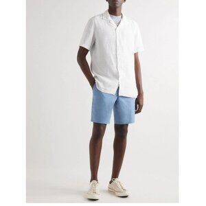 Rag and Bone Perry Paperweight Straight-Leg Cotton Blend Chino Shorts Blue Mens